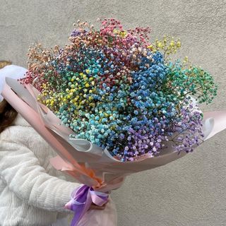 Bukiet kolorowej gipsówki ,rozmiar L