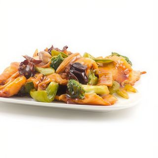 Bambú Y Setas Salteadas