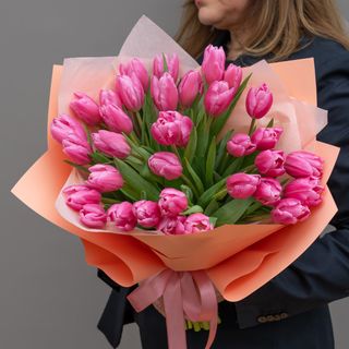 Buchet 35 lalele roz