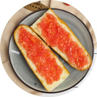 Tostada Cullera(1ud) Una Rebanada de Pan con Tomate Natural Rallado y Aceite Oliva Virgen Extra
