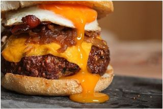 Hamburguesa, Huevo, Jamón York, Queso