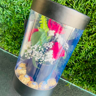 Panier de fleurs transparent 