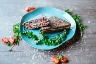 Pastrami club sandwich