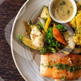 Cast Iron Pan Seared Salmon Steak