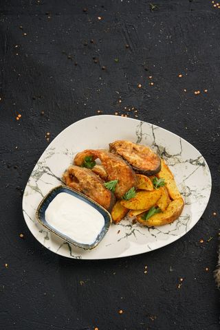 Запеченная форель с картофелем (350г)