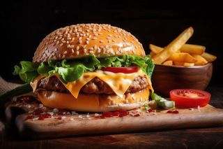 Hamburguesa Con Queso Y Bacon