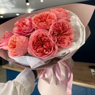 7 півоноподібних троянд Pink x-pression