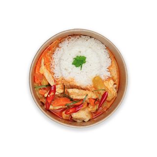 Czerowne curry z  krewetką