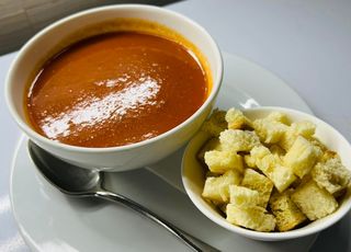 Tomato Soup With White Peas