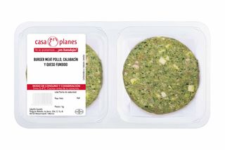 Burger de pollo con calabacín y queso (2 uds)