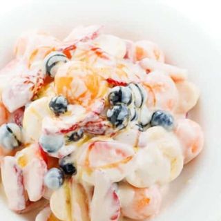 Fruit Salad with honey, yoghurt and nuts