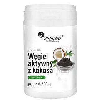 Węgiel aktywny z kokosa spożywczy Food grade 300 mg proszek 200 g Aliness