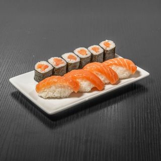 214A - Maki y sushi de salmon (6 maki y 4 sushi)