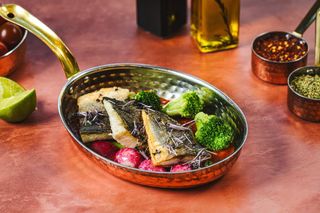 Sea Bass with Garlic & Tomato Sauce