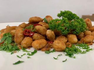 Пикантен пържен боб 