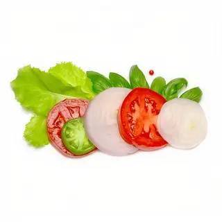Extra de vegetal , lechuga , tomate  y cebolla