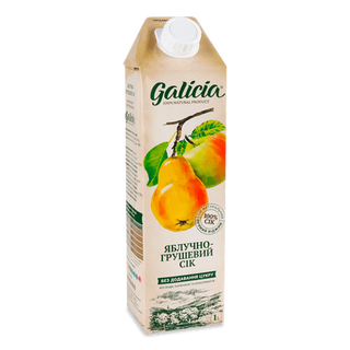Сік Galicia яблучно-грушевий прямого віджиму (1л)