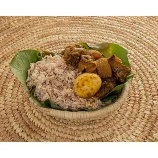Owo Ewe Ofada Rice with  Sauce