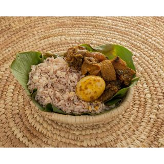 Owo Ewe Ofada Rice with  Sauce