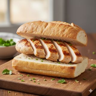 Panini con pollo e contorno