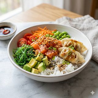 Bowl De Salmón + Gyozas Pollo 2 Uds.