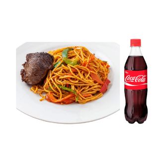 Spaghetti +beef +side salad