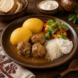 Mămăligă cu Tocană de Porc