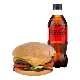 Combo Menù - Cheeseburger e Coca-Cola Zero Bottiglia 45cl