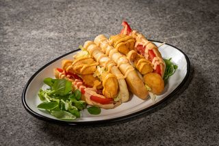 Creveti sub acoperire (Sendviș cu creveți la grămadă)