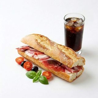 Menú bocadillo grande jamón Ibérico