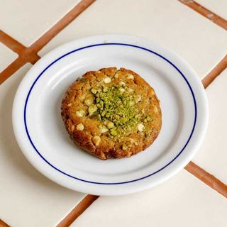 Cookie de pistácio e chocolate branco