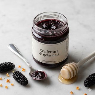 Confettura di gelsi neri con miele di zagara 240 g