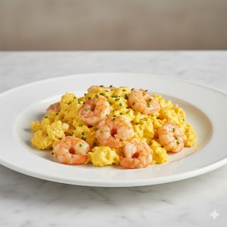 Revuelto De Bacalao Con Gambas