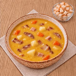 Суп гороховий з копченостями (350/15г)