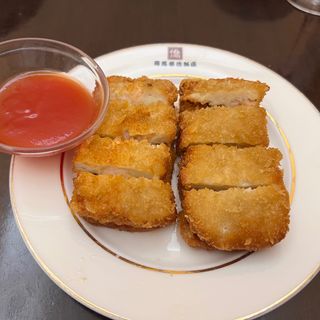 Polpette di gamberi fritti(炸虾排）