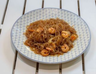 27 Spaghetti di soia con gamberi
