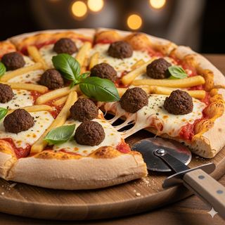 Pizza Köttbullar fries