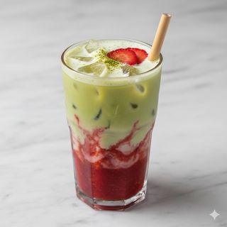 Café Matcha Latte Ice De Fresa 12 Oz.