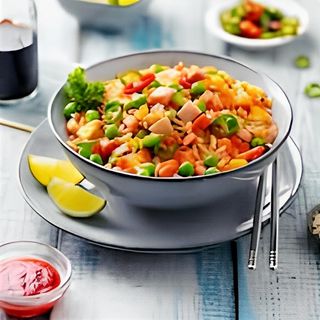 Riz Cantonais Curry au Poulet