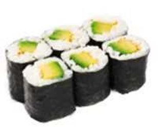 Gluten free - abokado hosomaki - 6 pezzi - avocado - piatto vegano