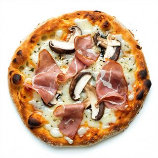 Pizza bianca - funghi e crudo