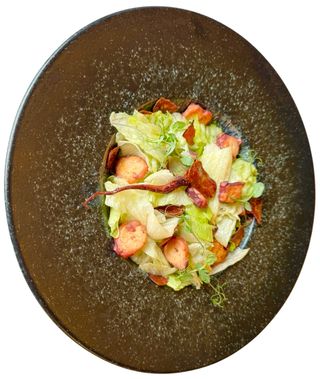 Salată de caracatiță cu chips de Babic de Buzau