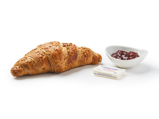 Croissant Multicereal Con Mermelada Y Mantequilla