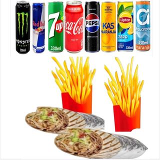 2 Dürüm + 2 Patatas + 2 Bebidas