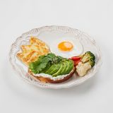 Завтрак с сыром халуми и авокадо