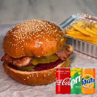 Beef Burger with French Fries + Coca-Cola FOR FREE