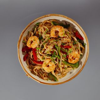 Удон с креветками