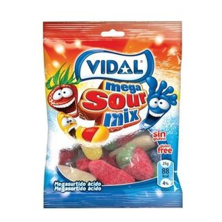Gomas Mega Sortido Acido Vidal 90 gr