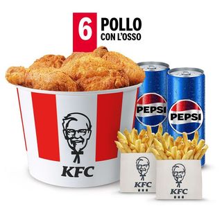 Menu Bucket 6 Pezzi di pollo con l'osso