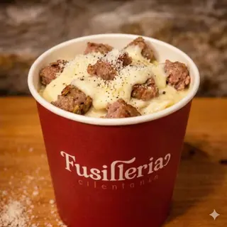 Fusilli Cilentani special crema di pecorino e salame